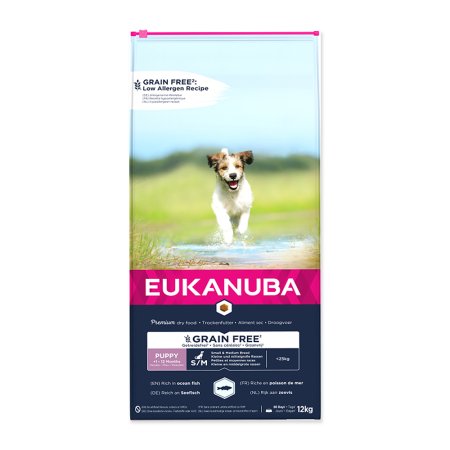 Eukanuba Puppy & Junior Small & Medium Grain Free Ocean Fish 12 kg (EXPIRÁCIA 05/2024)