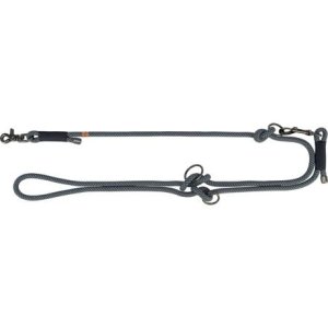 Trixie Soft Rope predlžovací okrúhle tkané vodítko, čierna/sivá 2,00 m/ 6 mm