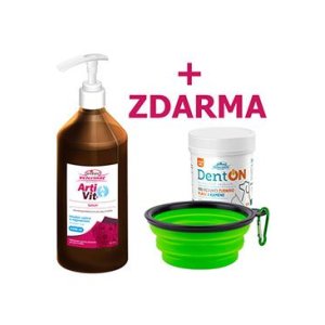 VITAR Veterinae Artivit Sirup 1000 ml + DentON 100 g + cestovná miska ZADARMO