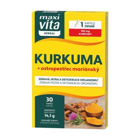 Vitar Maxi Vita Herbal kurkuma + pestrec 30 kapsúl