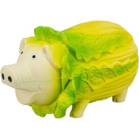 Trixie Cabbage Pig - prasiatko v kapuste, 23 cm, latexová hračka so zvukom, svetlozelená