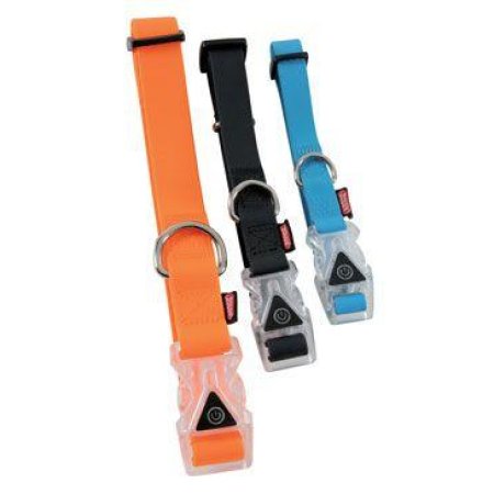 Obojek pes SILICONE svietiaca oranž 25mm/45-58cm Zolux (VYBITÉ BATÉRIE)