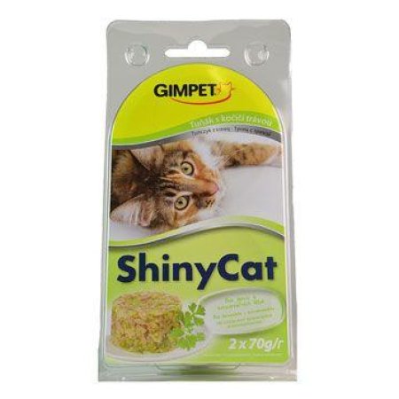 Gimpet mačka konz. ShinyCat tuňak/koc.tráv 2x70g (EXPIRÁCIA 08/2024)