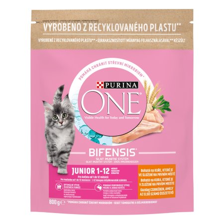 Purina One Bifensis Junior s kuraťom a celozrnnými obilninami 800 g