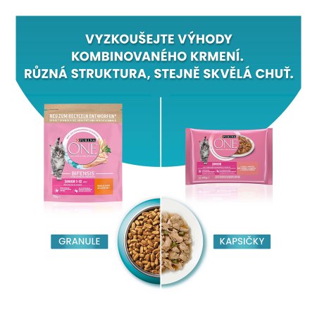 Purina One Bifensis Junior s kuraťom a celozrnnými obilninami 800 g