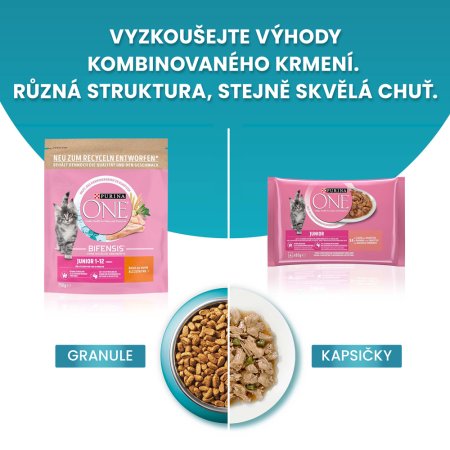 Purina One Bifensis Junior s kuraťom a celozrnnými obilninami 800 g