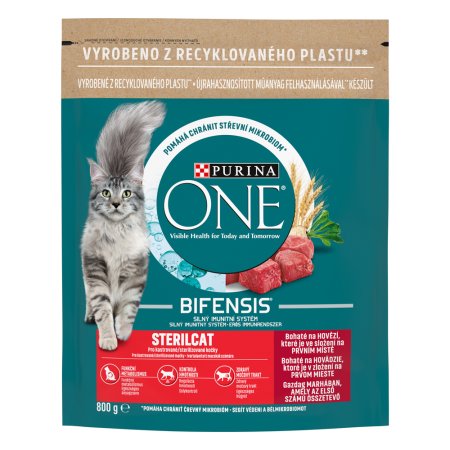 Purina One Bifensis Sterilcat s hovädzím a pšenicou 800 g