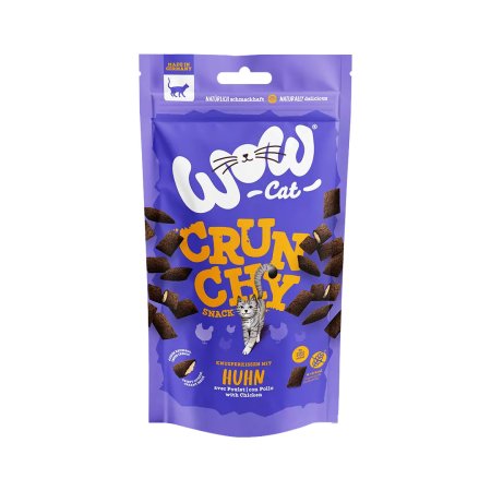 WOW Cat plnené vankúšiky Crunchy s kuracím 60g