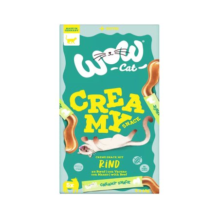 WOW Cat lízacie pyré Creamy s hovädzím 5x15g