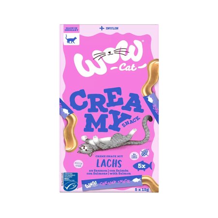 WOW Cat lízacie pyré Creamy s lososom 5x15g