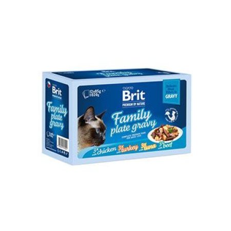 Brit Premium Cat D Fillets in Gravy Family Plate 1020g