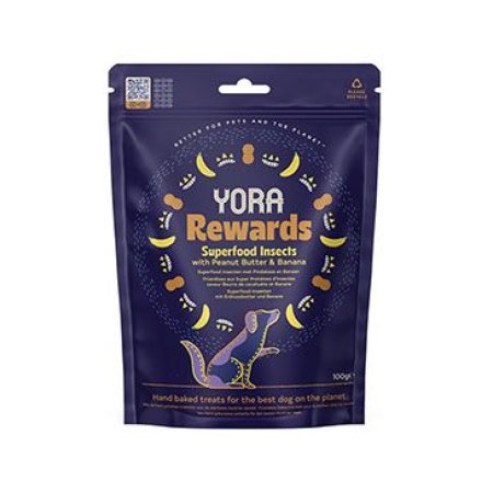 YORA maškrty z hmyzu Rewards s arašidmi a banánom 100g