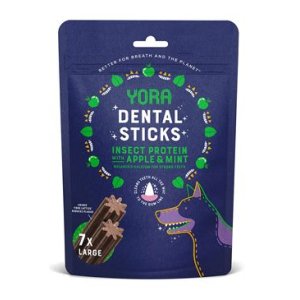 YORA dentálne tyčinky z hmyzu s jablkom a mätou 270g Large