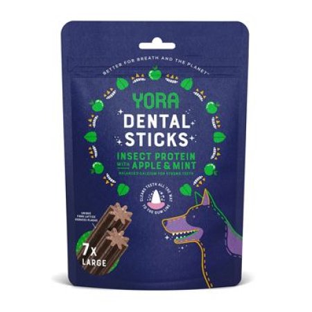 YORA dentálne tyčinky z hmyzu s jablkom a mätou 270g Large