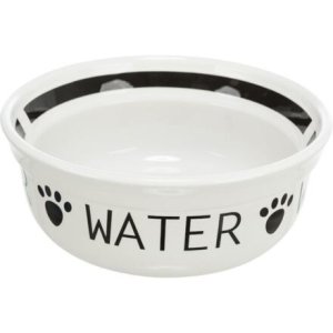 Trixie Keramická miska WATER, biela/čierna 0,25 l/ 13 cm