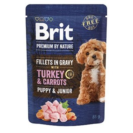 Brit Premium Dog Puppy Fillets Gravy Turkey &Carrots85g