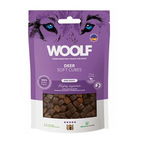 WOOLF pochúťka Soft Cubes Deer 100g