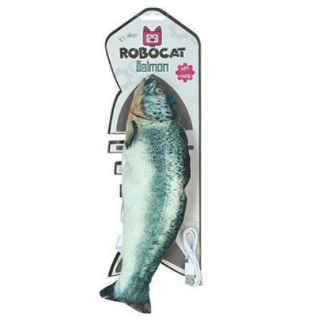 Hračka mačka Robocat Fish losos madnip, USB 30cm