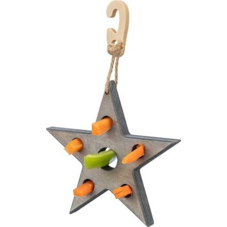 Xmas Snack Star - hviezda na maškrty, hračka pre hlodavce, 14 x 17 cm, sivá