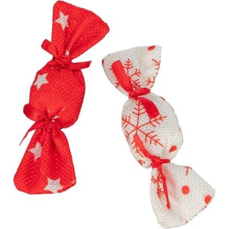 Xmas Candy - cukrík 11 cm, šuštiaca hračka pre mačky, 2ks