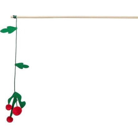 Xmas vianočný prút pre mačky 48 cm, s imelom, hrkajúci, drevo/polyester