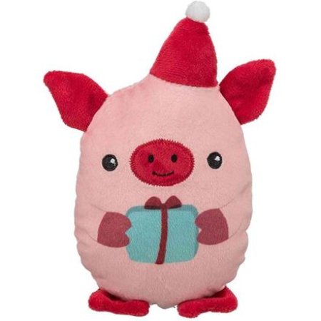 Xmas Pig - prasiatko 19 cm, hračka pre psov bez zvuku, plyš