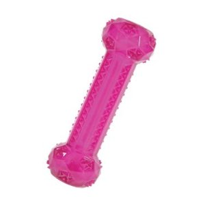 Hračka pes Kosť TPR POP STICK 15cm ružová Zolux