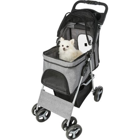 Kočík pre psov BUGGY, rýchlosklápací, 47 x 100 x 80cm, nosnosť do 15 kg, sivá