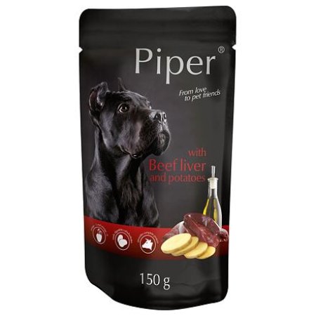 PIPER s hovädzou pečeňou a zemiakmi, vrecko pre psov 150 g