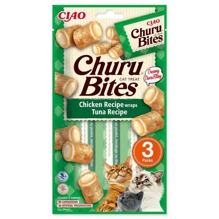 Pochúťka Churu Bites wraps kura & tuniak 3x10g