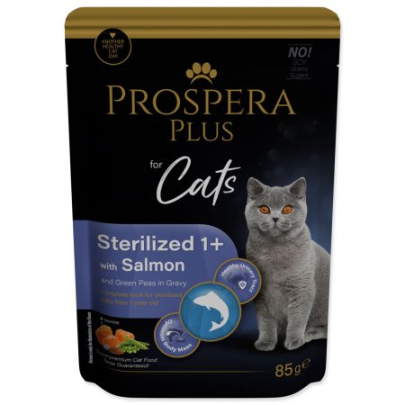 Kapsička Prospera Plus Sterelized 1+, Salmon , Peas 85g