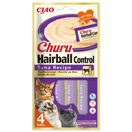 Pochúťka Churu Hairball tuniak 4x14g