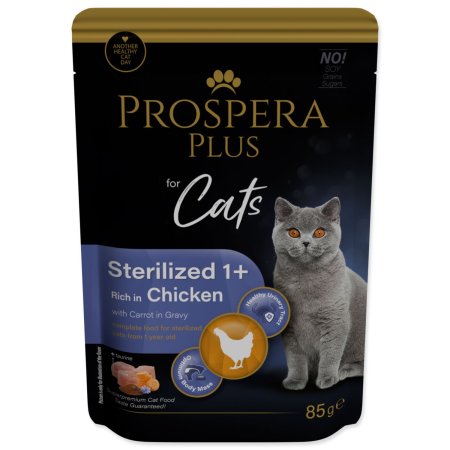 Vrecko Prospera Plus Sterilized 1+, Chicken, Carrot 85g