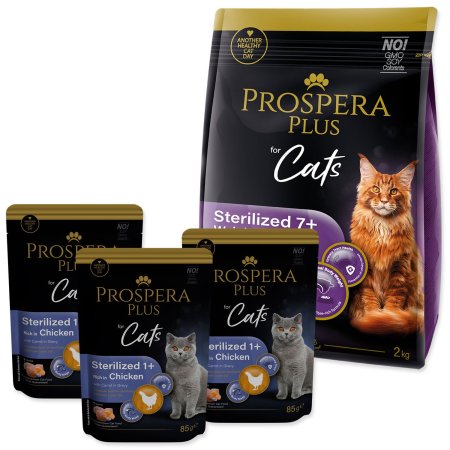 Krmivo Prospera Plus Sterilized 7+ Chicken Weight Balance 2kg+3 kapsičky ZADARMO