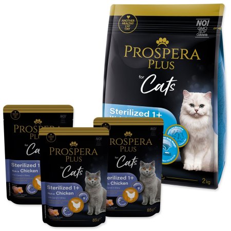 Krmivo Prospera Plus Sterilized 1+ Chicken Weight Balance 2kg+3 kapsičky ZADARMO