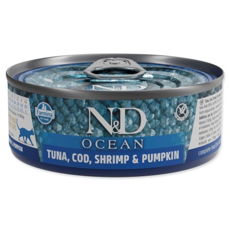 Konzerva N&D Cat Ocean Tuna, Cod, Shrimp & Pumpkin 70g