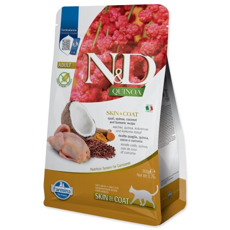 Krmivo N&D Cat Quinoa Skin & Coat Quail 0,3kg