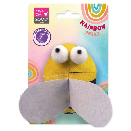 Hračka Magic Cat Rainbow Relax včielka so šantou mačacia žltá 10cm