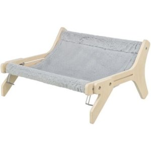 Hammock, ležadlo pre mačky do 12 kg, 47 x 24 x 38 cm, drevo/plyš, sivá