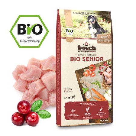 Bosch BIO Senior Chicken + Cranberry 11,5 kg (POŠKODENÝ OBAL)