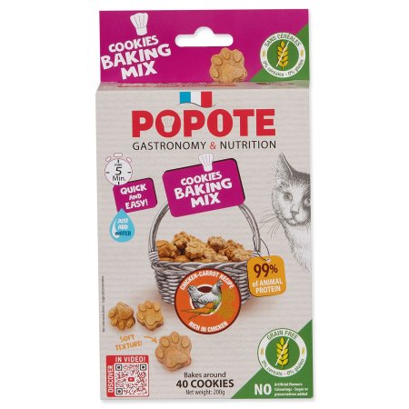 Zmes na pečenie Popote kuracie Grain Free pre mačky 200g