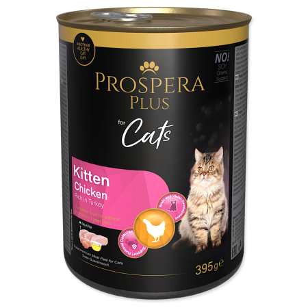 Konzerva Prospera Plus Kitten Kuracie päty, bohaté na morku 395g