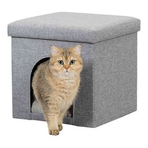 ALOIS taburet jaskyňa, tkaná textília 38x40x38 cm šedý