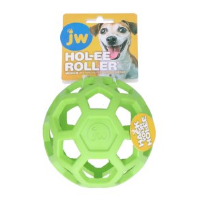 JW Hol-EE dierovaná lopta 11cm Medium - zelená