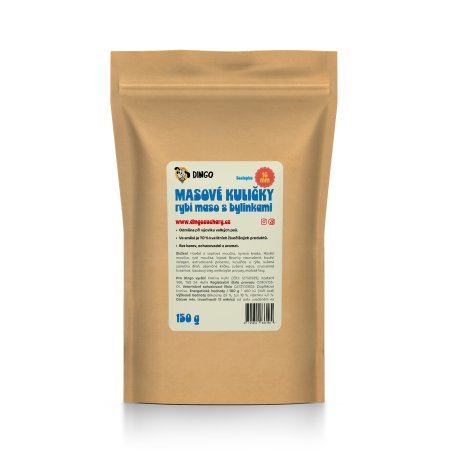 DINGO mäsové guličky rybie mäso s bylinkami 16mm, 150g