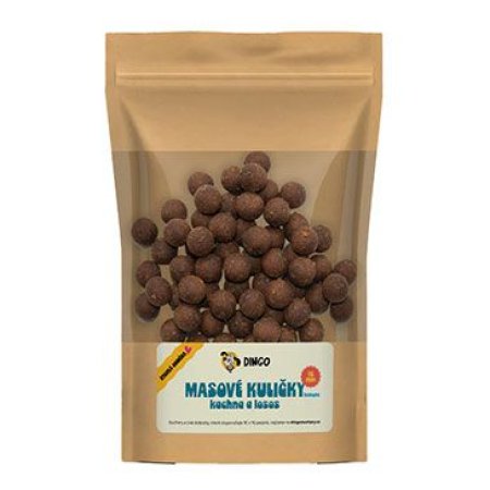 DINGO mäsové guličky kačica a losos 16mm, 150g