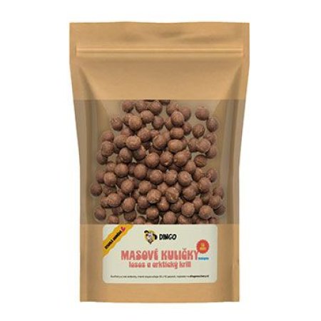 DINGO mäsové guličky losos a arktický krill 12mm, 150g