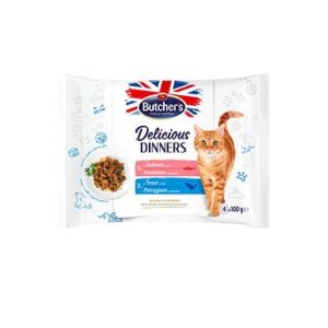 Butcher's Cat Delic.Dinners losos/pstruh kapsa 4x100g