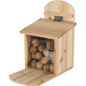 Kŕmna stanica pre veveričky 20 x 30 x 30 cm, prírodné borovicové drevo