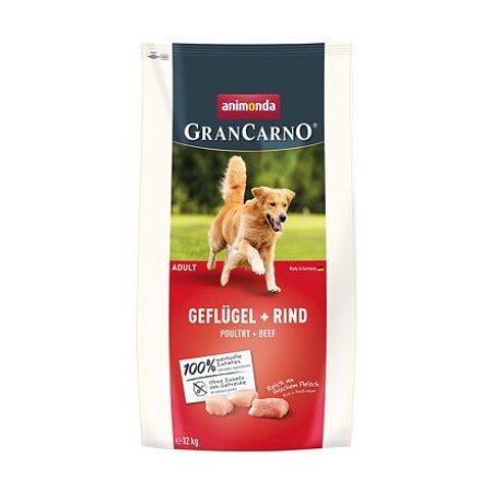 GranCarno Dog DryFood Adult s hydinovým a hovädzím mäsom, 12 kg